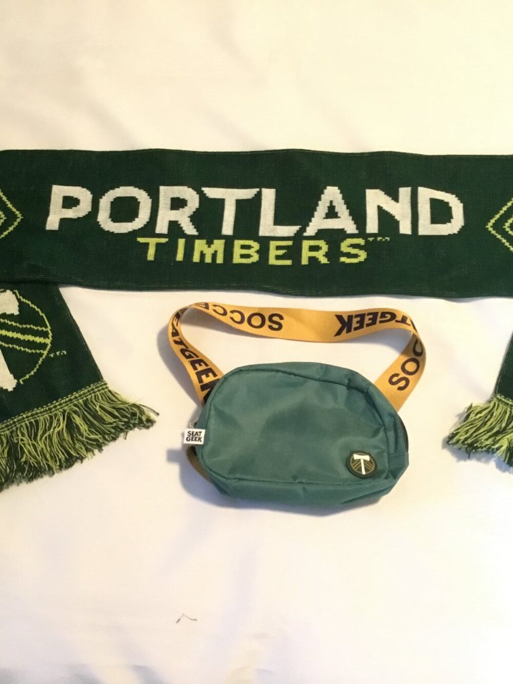 Portland Timbers Unisex Green Belt Mesh Bag Fanny Pack Seat Geek W/ Scarf